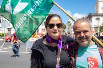 Telde en la manifestación por el Primero de Mayo en Canarias (Foto TA Y Orlando Mireles)